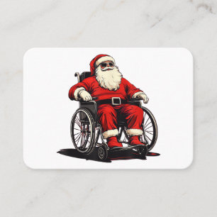 Carte De Visite Père Noël en lunettes de soleil dans un fauteuil r