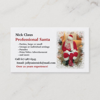 Carte de visite : Père Noël professionnel
