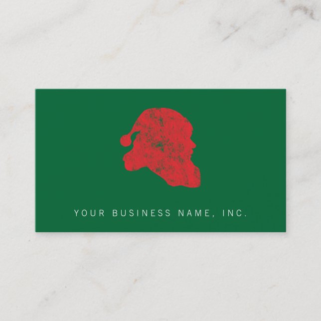 Carte De Visite Père Noël (rétro style d'impression typographique) (Devant)