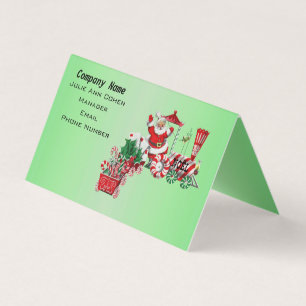 Carte De Visite Père Noël sur le train de Noël Candy Roulettes Let