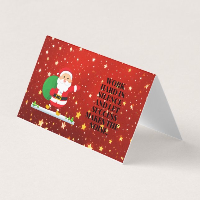 Carte de visite père Noël travailler le titre de l (Devant)