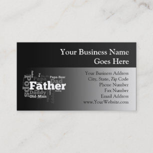 Carte De Visite Père noir et blanc Collage de mots