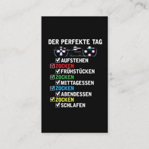 Carte De Visite Perfekte Tag Zocker Humour Gamer Spruch Zocken
