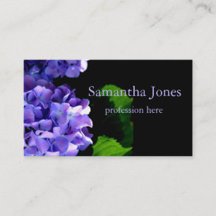 Carte De Visite Périwinkel hydrangeas violet bleu fleur floral