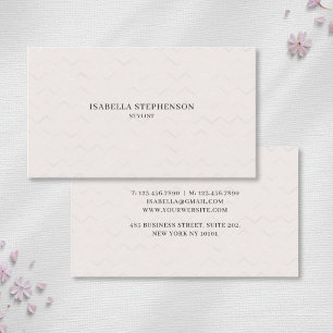 Carte De Visite Perle Élégante Chevron Minimaliste Professionnel
