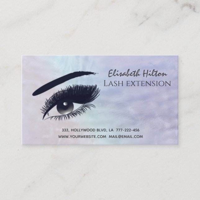 Carte De Visite Perle holographique attirant oeil maquillage après (Devant)