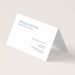 Carte De Visite Perle Premium Moderne Élégante Simple Bleu Blanc