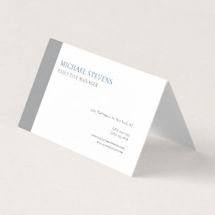 Carte De Visite Perle Premium Moderne Élégante Simple Gris Blanc