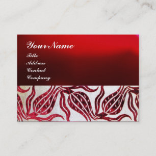 Carte De Visite Perle ROUGE de blanc de Bourgogne de MONOGRAMME de