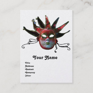 Carte De Visite Perle ROUGE NOIRE de partie de mascarade de MASQUE