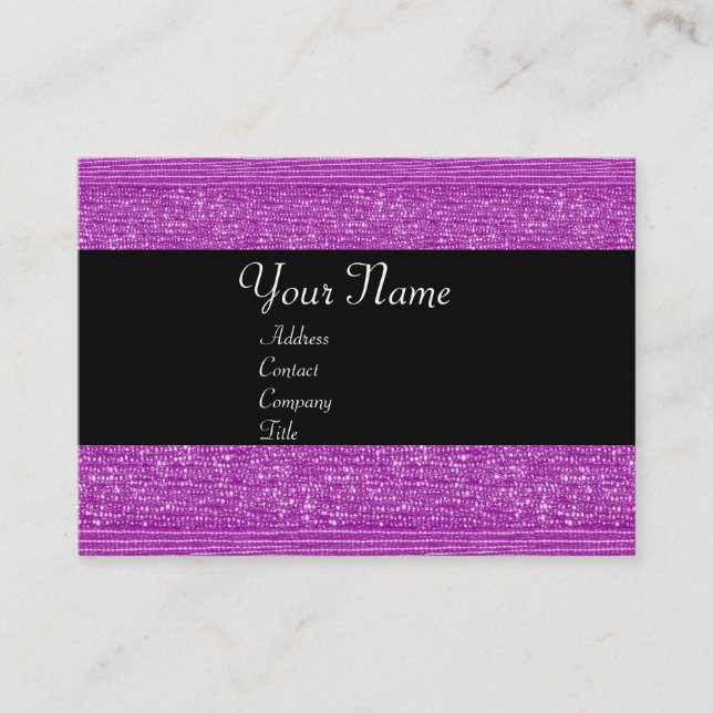 CARTE DE VISITE PERLES DE MODE VIOLET MONOGRAMME (Devant)
