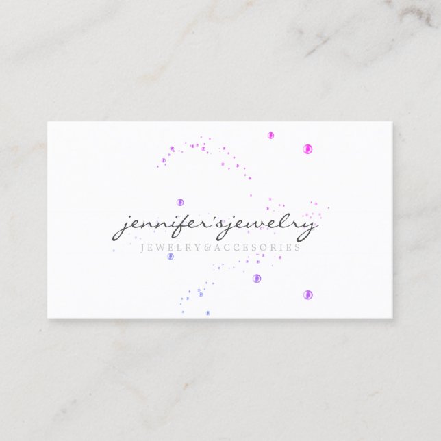 Carte De Visite Perles violettes Bijoux Élégante Feminine Simple (Devant)