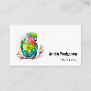 Carte De Visite Perroquet vert - Bébé mignon oiseau