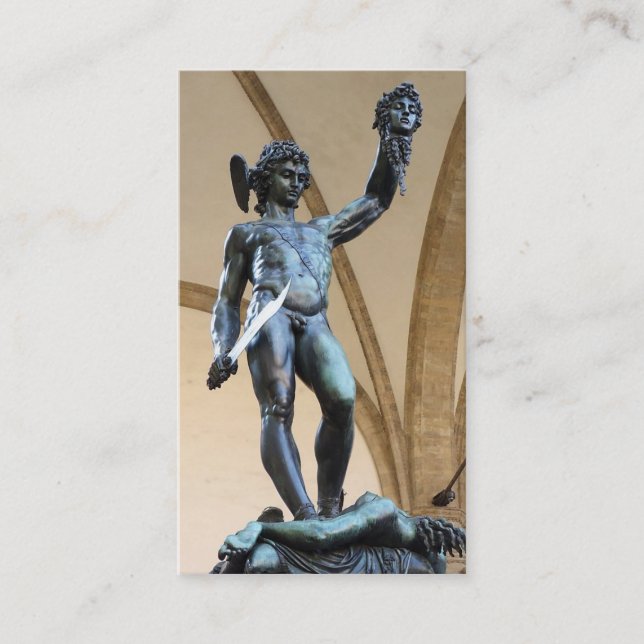 Carte De Visite persée avec la tête de la méduse (Devant)