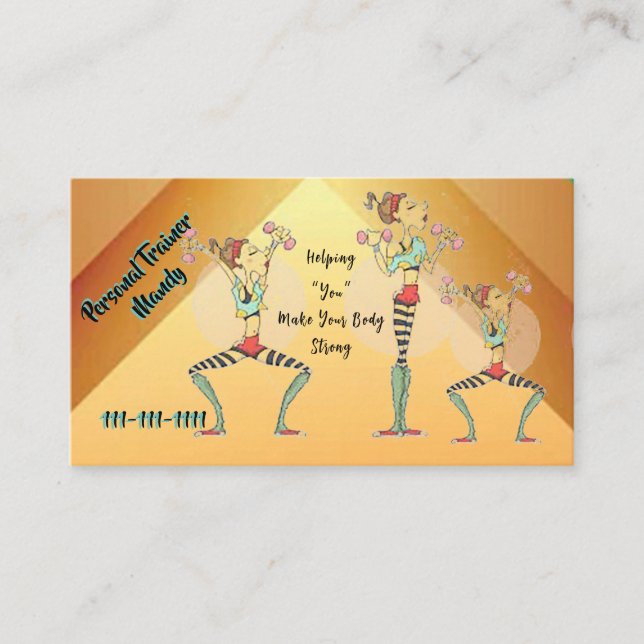Carte De Visite Personal Trainer 3.5" x 2.0" Business Card (Devant)