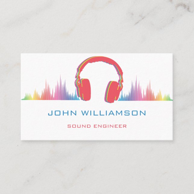 Carte De Visite Personalized Sound Engineer Audio Engineering (Devant)
