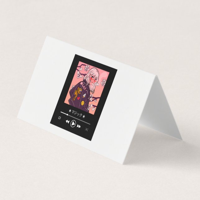 Carte De Visite personnage féminin de style animé branché (Devant)