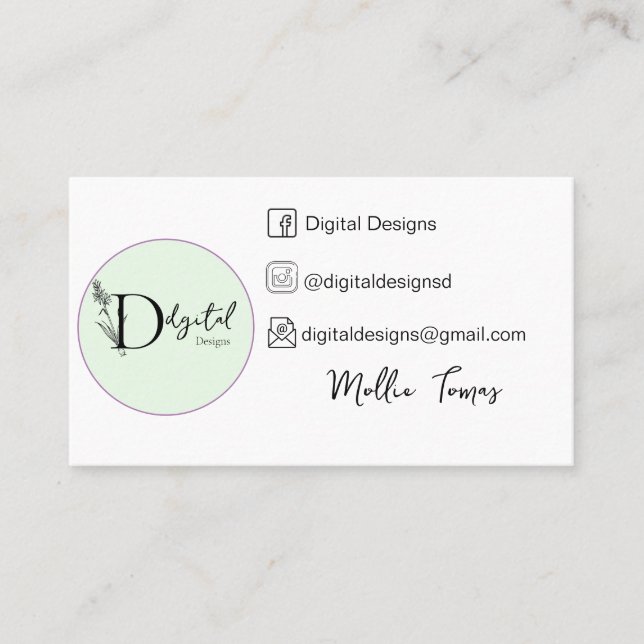 Carte De Visite Personnalisable avec des logos personnalisés et la (Devant)