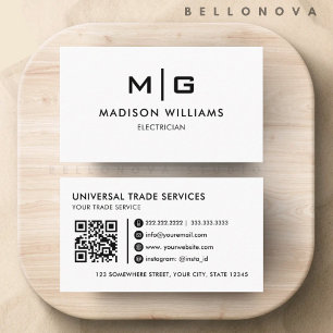 Carte De Visite Personnalisable Blanc Et Noir  Professionnel