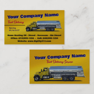 Carte de visite PERSONNALISABLE de camion-citerne 