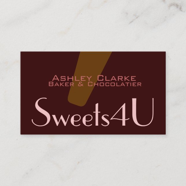 Carte de visite personnalisable de Chocolatier de (Devant)
