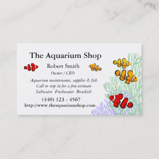 Carte de visite personnalisable de Clownfish de