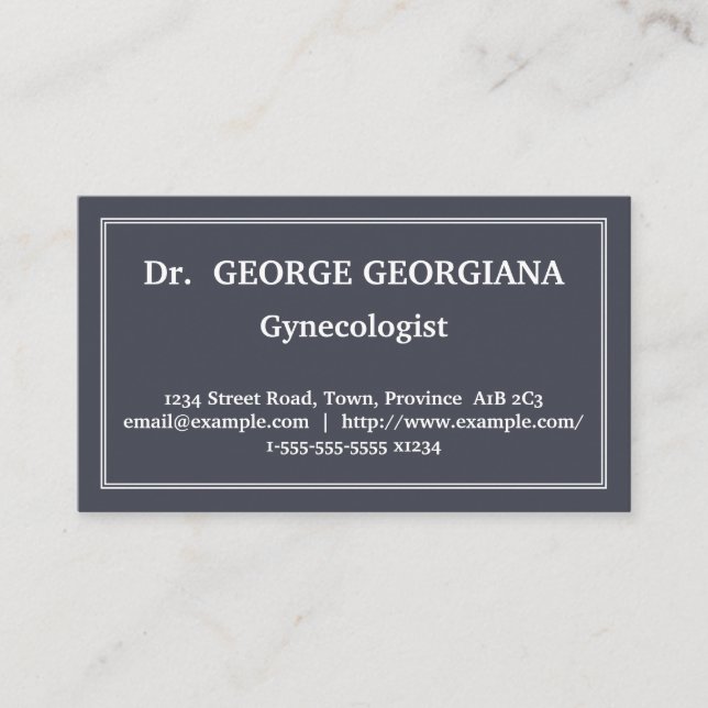 Carte de visite personnalisable de gynécologue (Devant)
