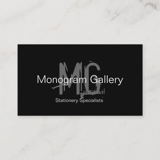 Carte de visite personnalisable de monogramme (Devant)
