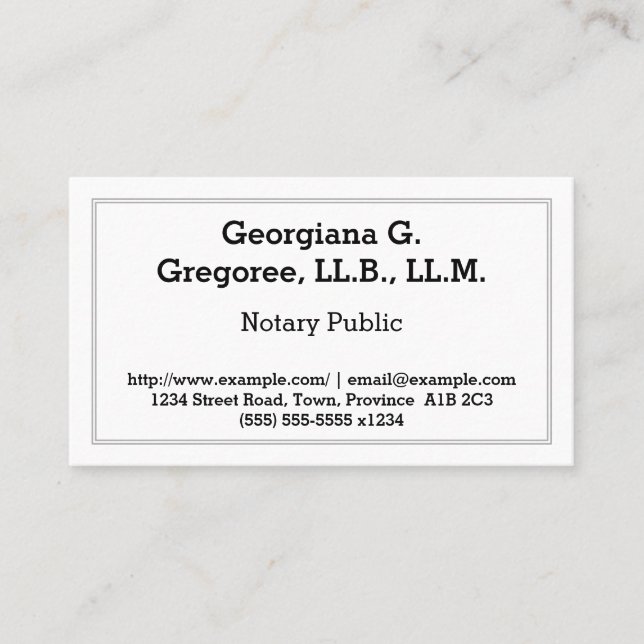 Carte de visite personnalisable de notaire (Devant)