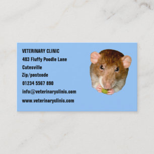 Carte de visite personnalisable de rat affamé