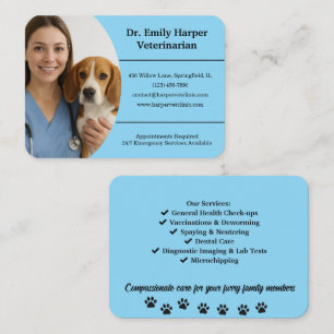 Carte de visite personnalisable de vétérinaire