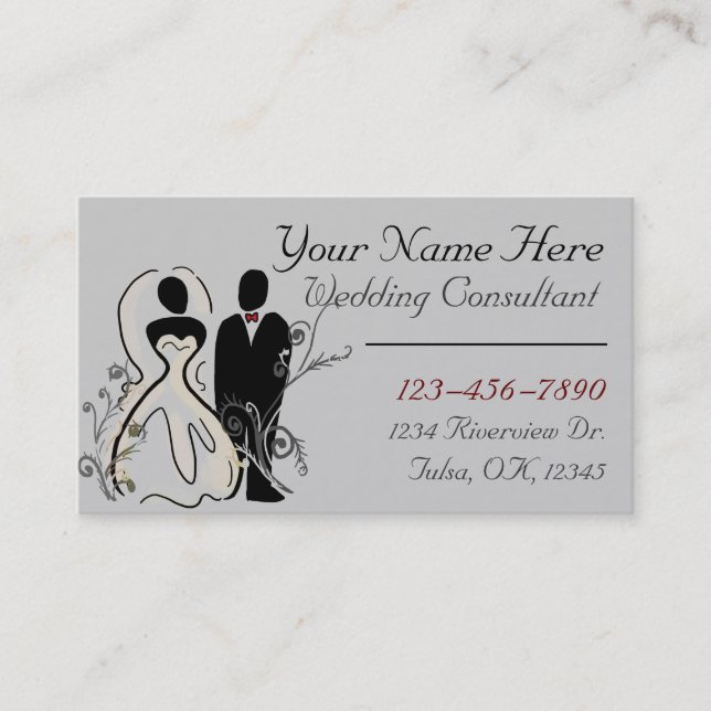 Carte de visite personnalisable de wedding planner (Devant)