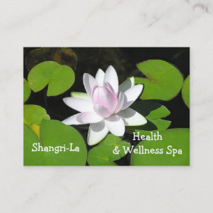 CARTE DE VISITE PERSONNALISABLE/EAU LILY/BLANC AVEC ROSE PALE
