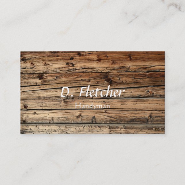 Carte de visite personnalisable en bois de faux (Devant)