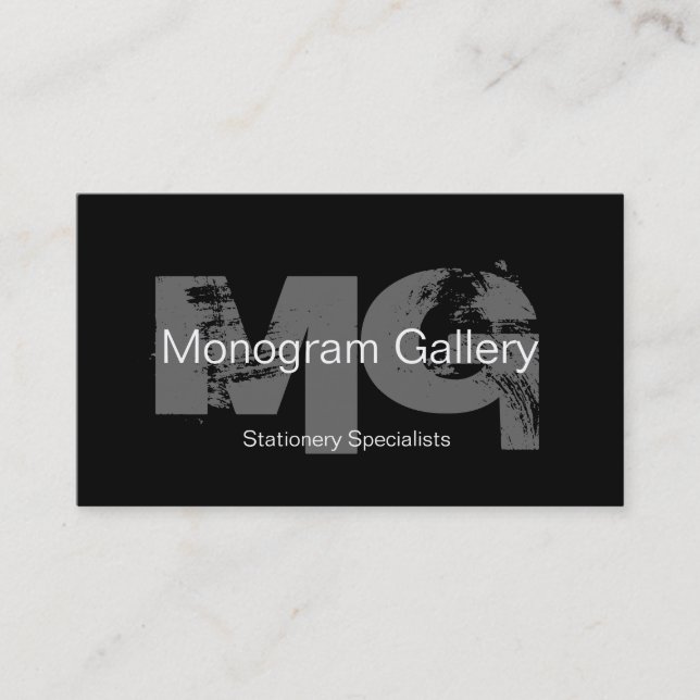 Carte de visite personnalisable Monogramme en gras (Devant)