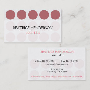 Carte De Visite Personnalisable Pois couleur blanche
