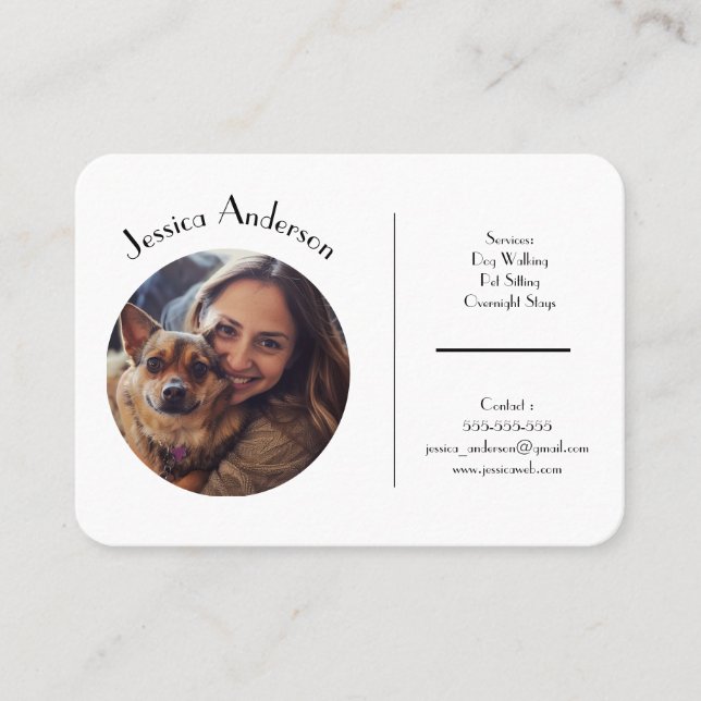 Carte de visite Personnalisable Pour Animaux De Co (Devant)