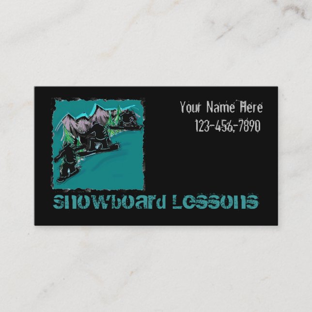 Carte de visite personnalisable Snowboard (Devant)