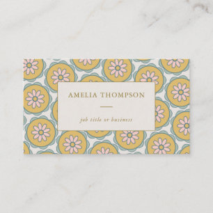 Carte De Visite Personnalisation du Motif à fleurs Retro Boho Man