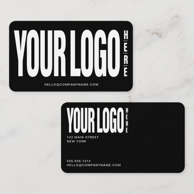 Carte De Visite Personnalisé Ajouter Votre Logo Moderne Minimalist (Devant / Derrière)