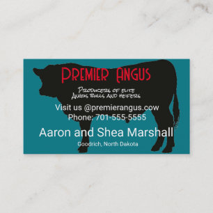 Carte de visite personnalisé Angus Bull Silhouette