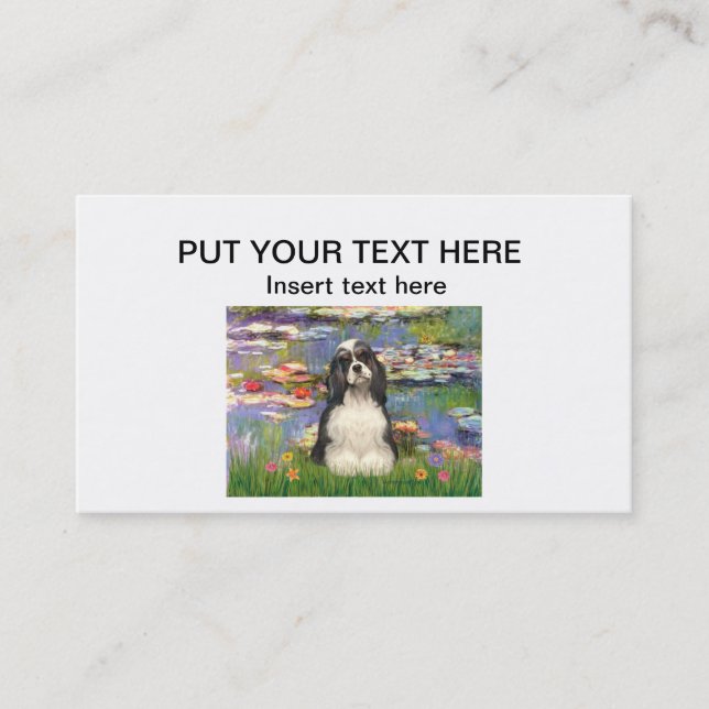 Carte de visite personnalisé avec Cocker (BW) - Ly (Devant)