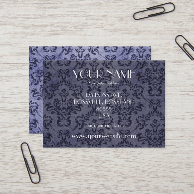 Carte de visite personnalisé bleu (Devant/Arrière en situation)