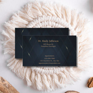 Carte De Visite Personnalisé Blue Gold Modern Minimaliste Personna