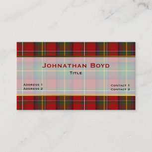 Carte de visite personnalisé Boyd Red Plaid élégan