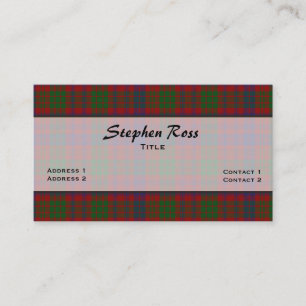 Carte de visite personnalisé coloré Ross Plaid