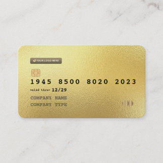 Carte de visite personnalisé de carte de crédit or