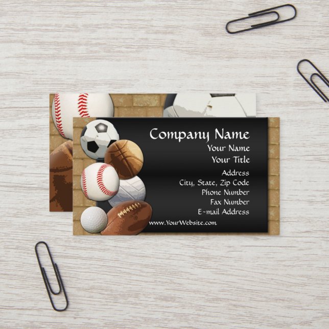 Carte de visite Personnalisé, Design Sport En Lign (Devant/Arrière en situation)