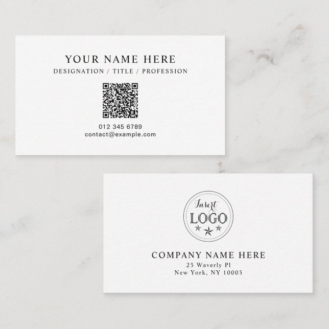 Carte de visite personnalisé élégant conçu pour Pr (Devant / Derrière)