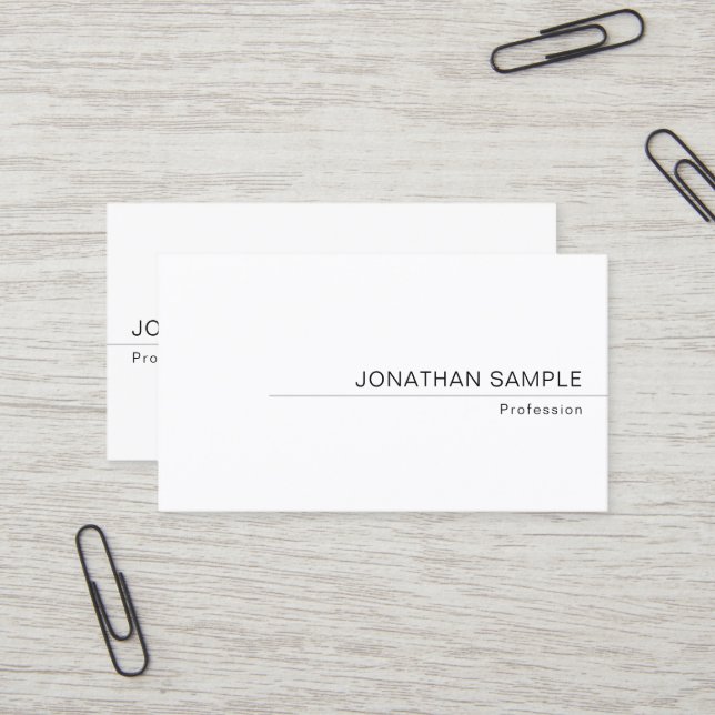 Carte De Visite Personnalisé Élégant Moderne Minimal Simple (Devant/Arrière en situation)